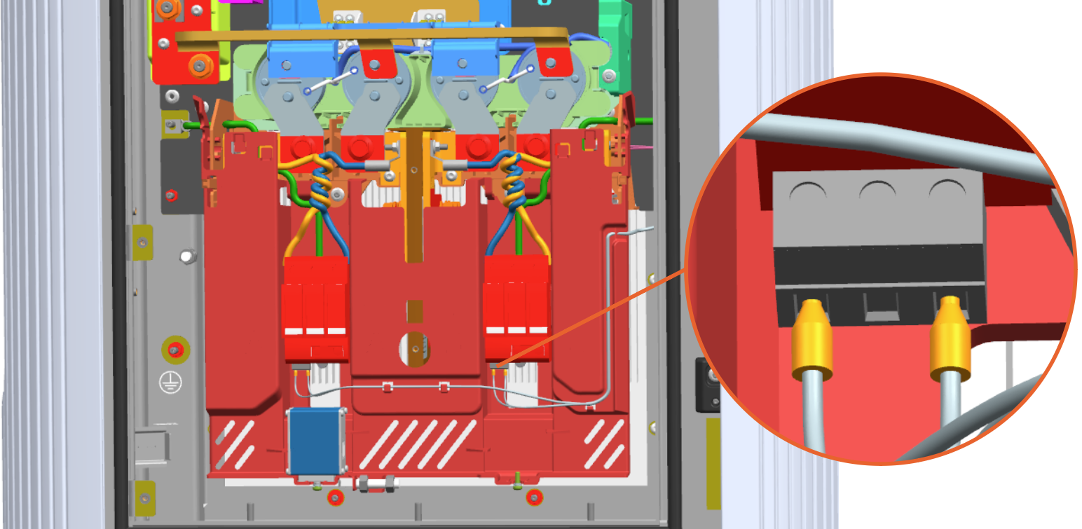 Connect the HV surge feedback wires.