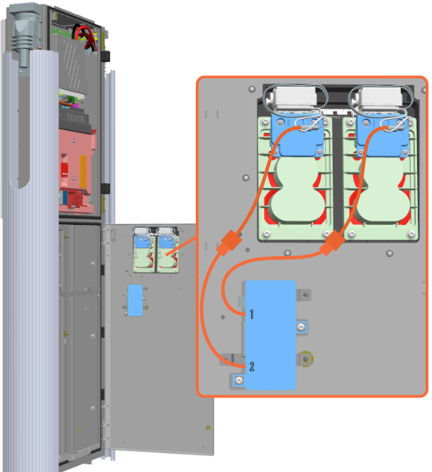Connect the holster cable. 