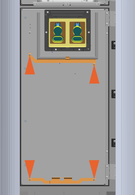 Position the two lower cover mount brackets and install two M5 nuts using 8 mm socket on each to secure the brackets.