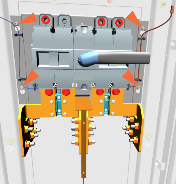 Partially install the four M5 nuts using 8 mm socket onto the four studs on the frame.