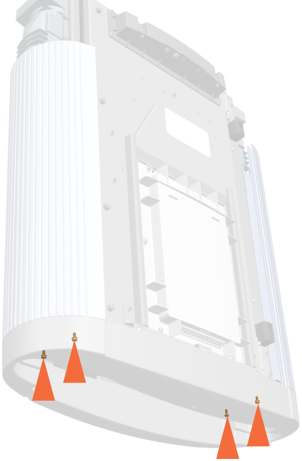 Remove the four M5 screws using T25 security screwdriver and while reinstalling torque the screws to 2.8 Nm or 25 in-lb