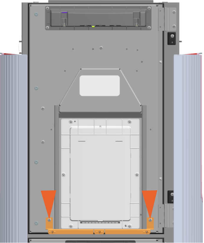 Position the upper cover mount bracket and install the two M5 nuts using 8 mm socket to secure the bracket. 