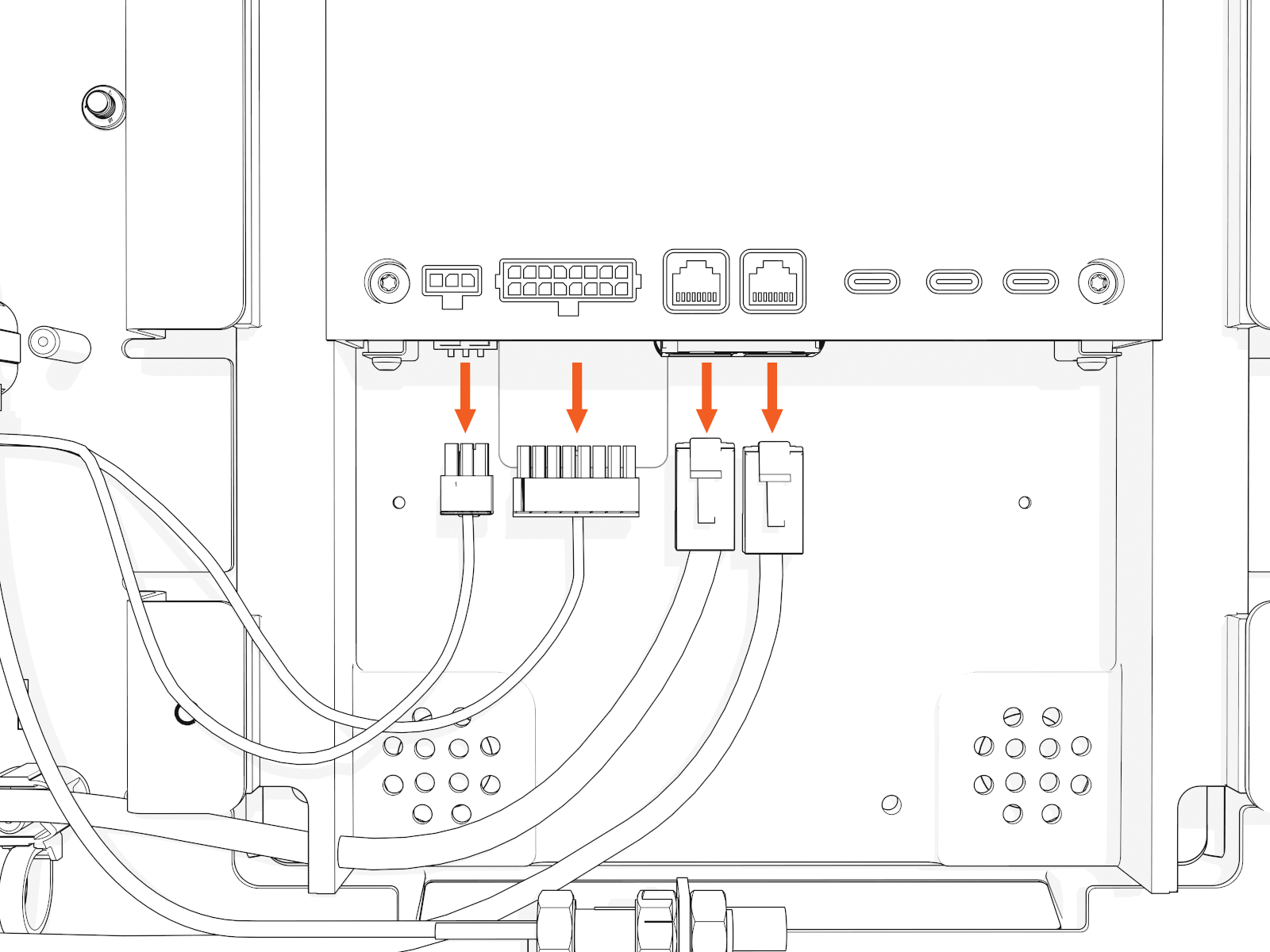 Disconnect the four connectors.