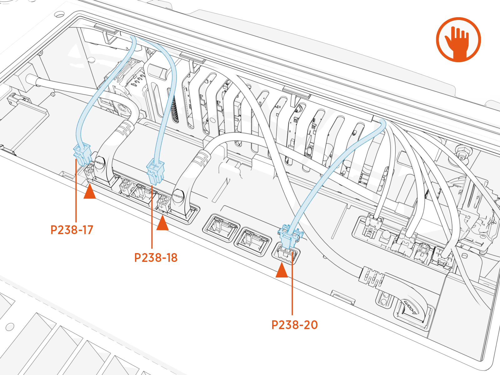 Disconnect the three-pin SSLAN power connector.