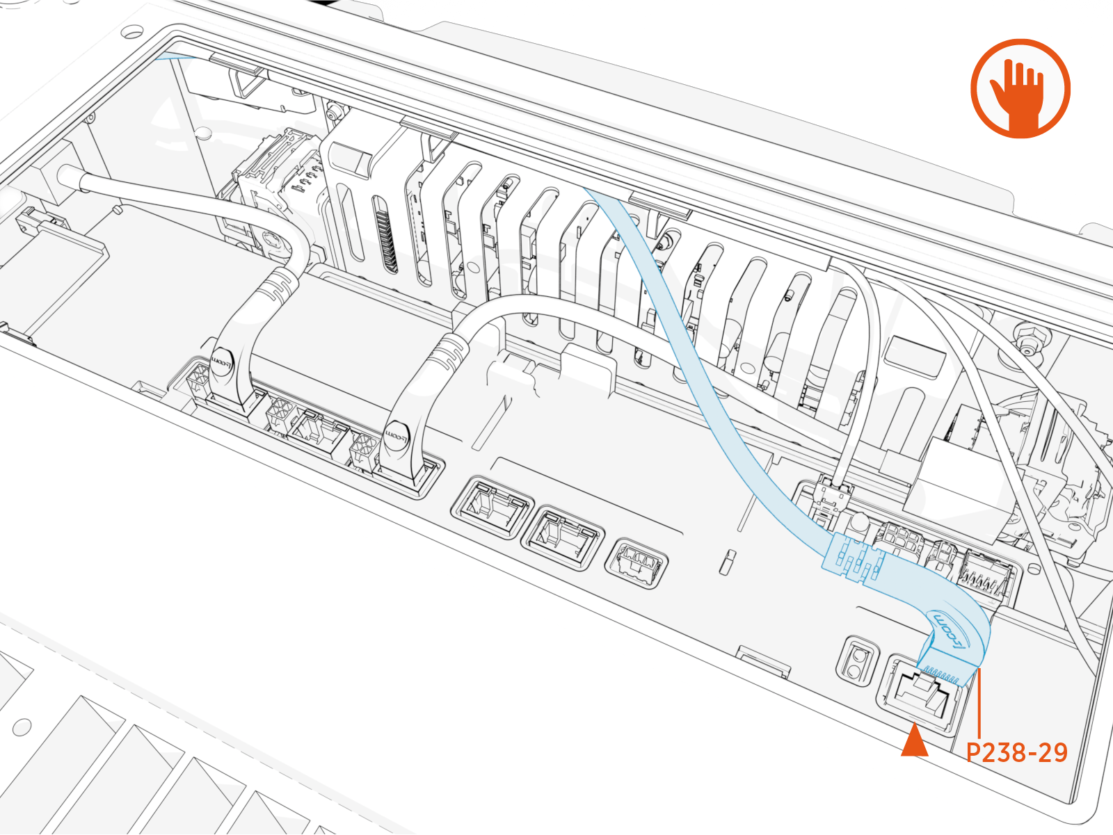 Disconnect the Ethernet connector