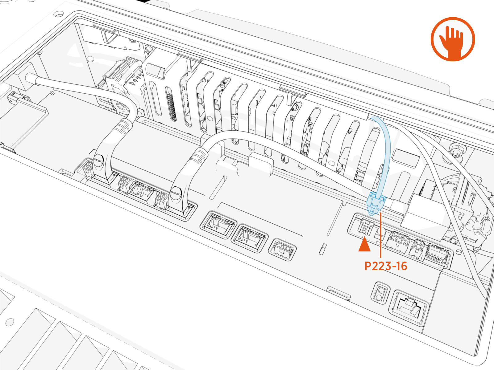 Disconnect the three-pin nano-fit connector.