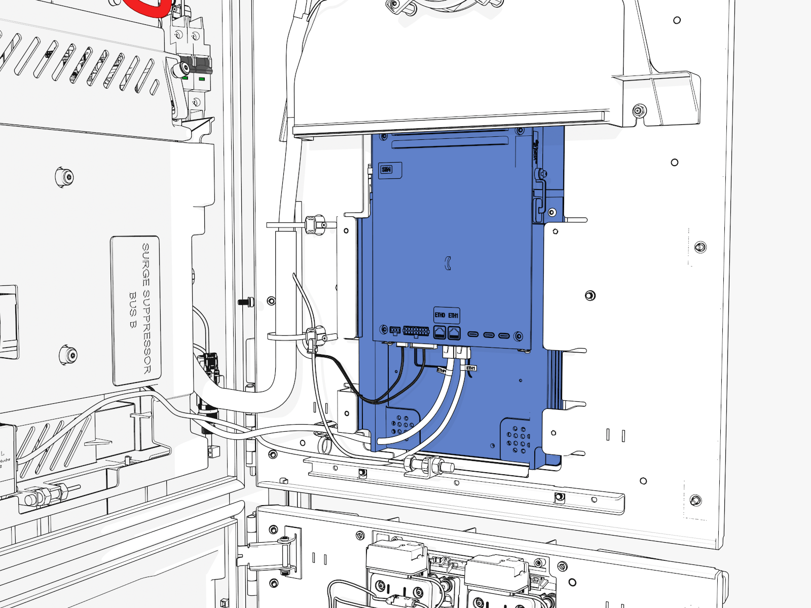 Notice the back of the Falcon