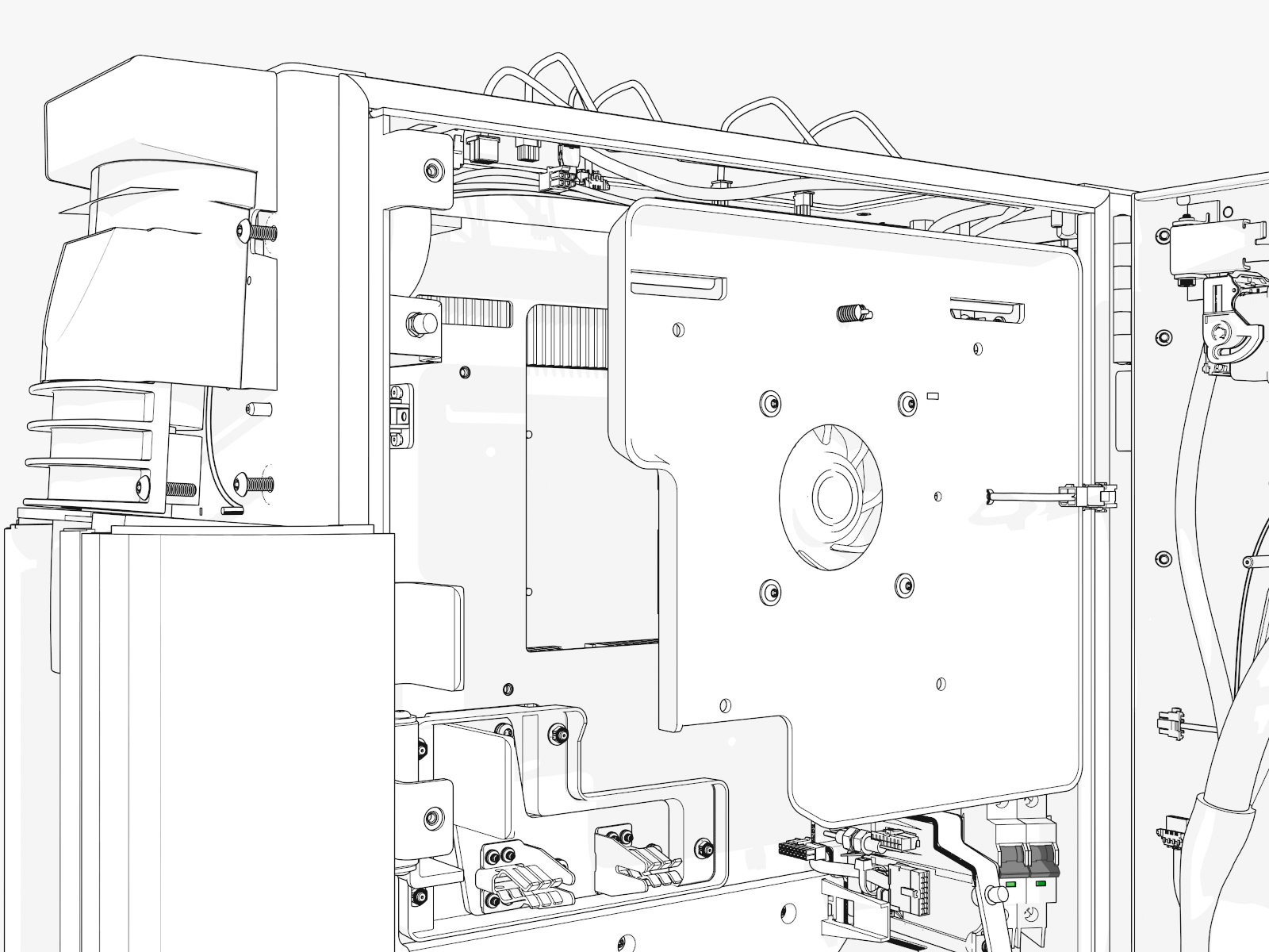 Remove the M5 screws (x4) (use T25 security screwdriver). While reinstalling torque the screws to 2.8 Nm or 25 in-lb