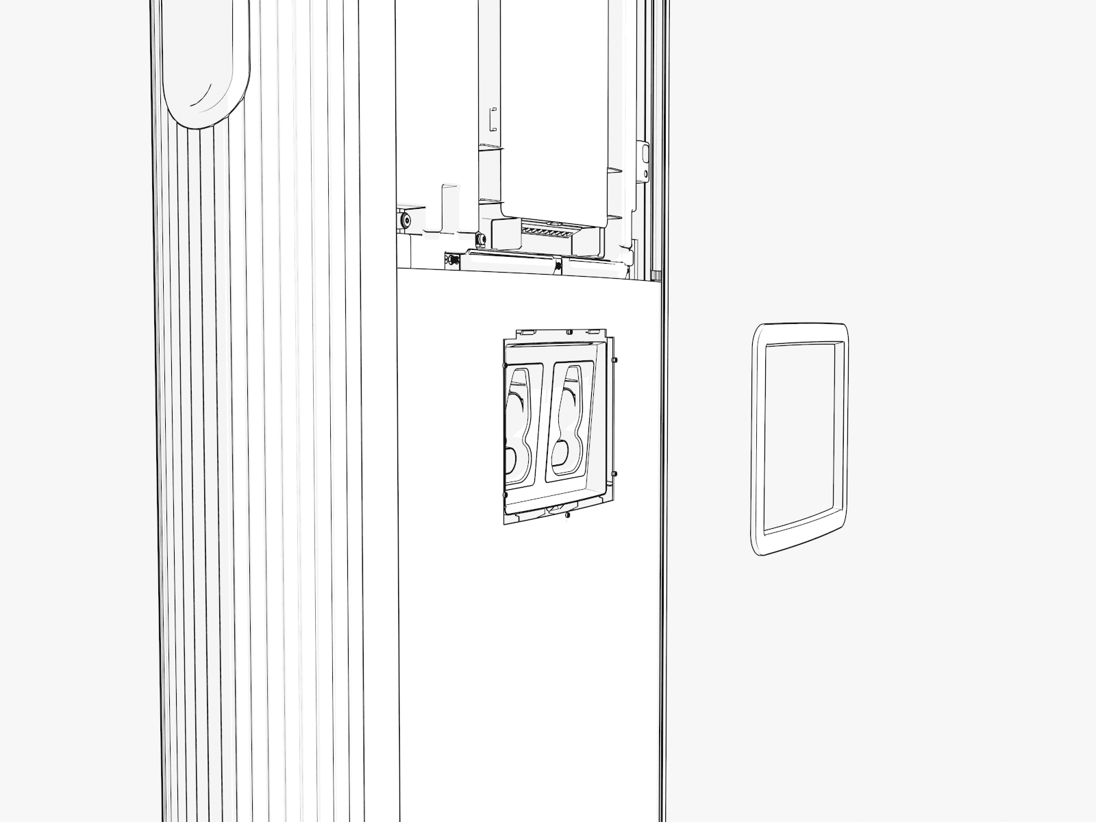 Hold the bottom of the holster trim and pull down, up, and out.