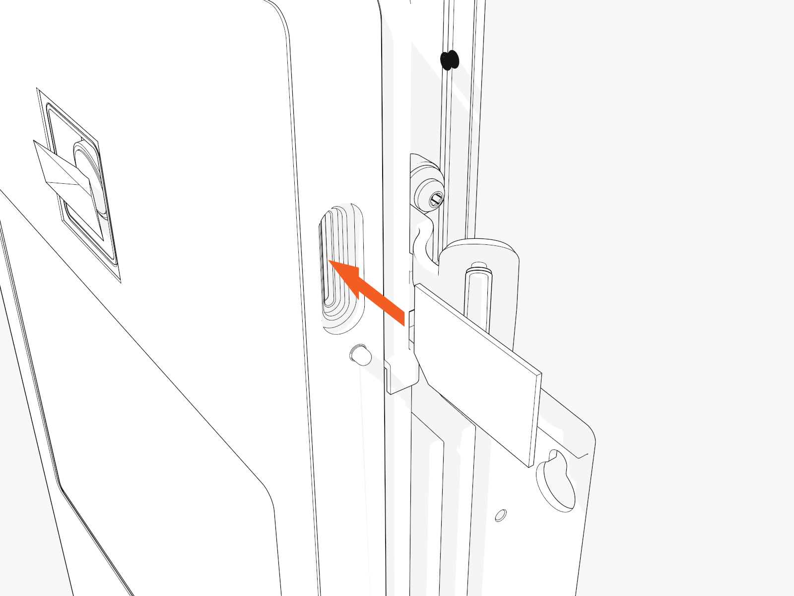 Insert  the SIM card into the slot on the side of the module. 