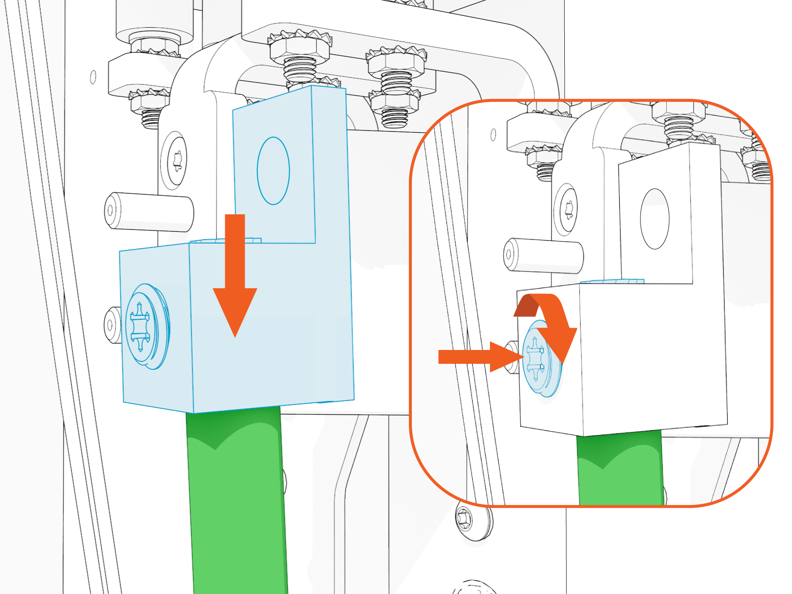 Technical illustration depicts the procedural step.