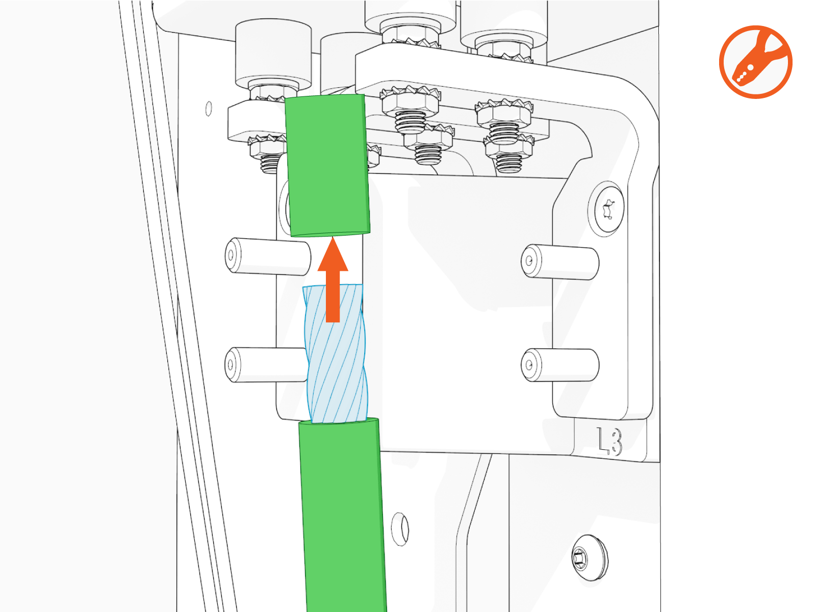 Technical illustration depicts the procedural step.