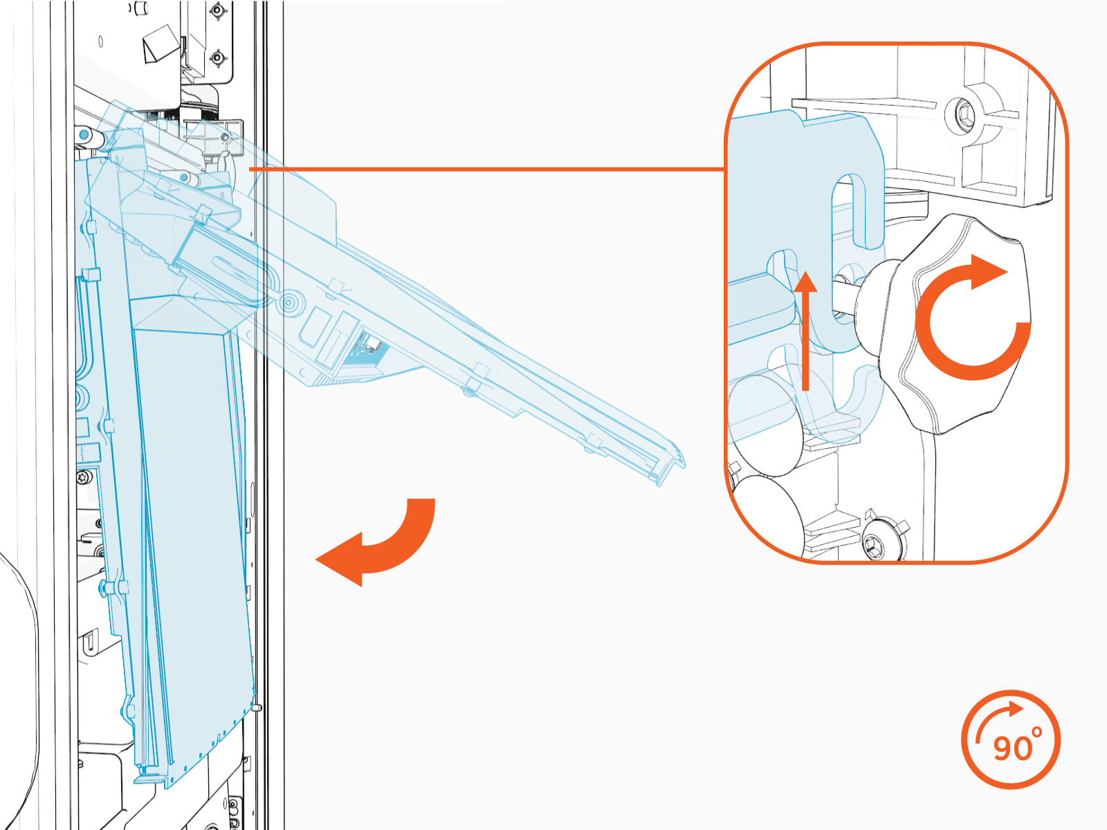 Technical illustration depicts the procedural step.