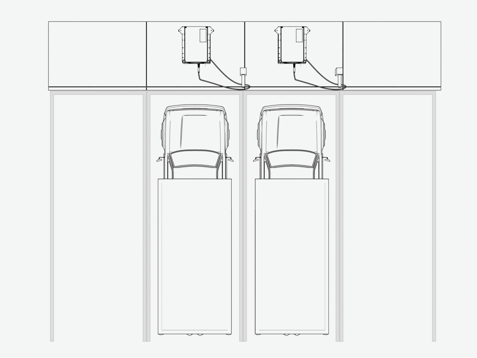 Single charge cable with right-side charging ports