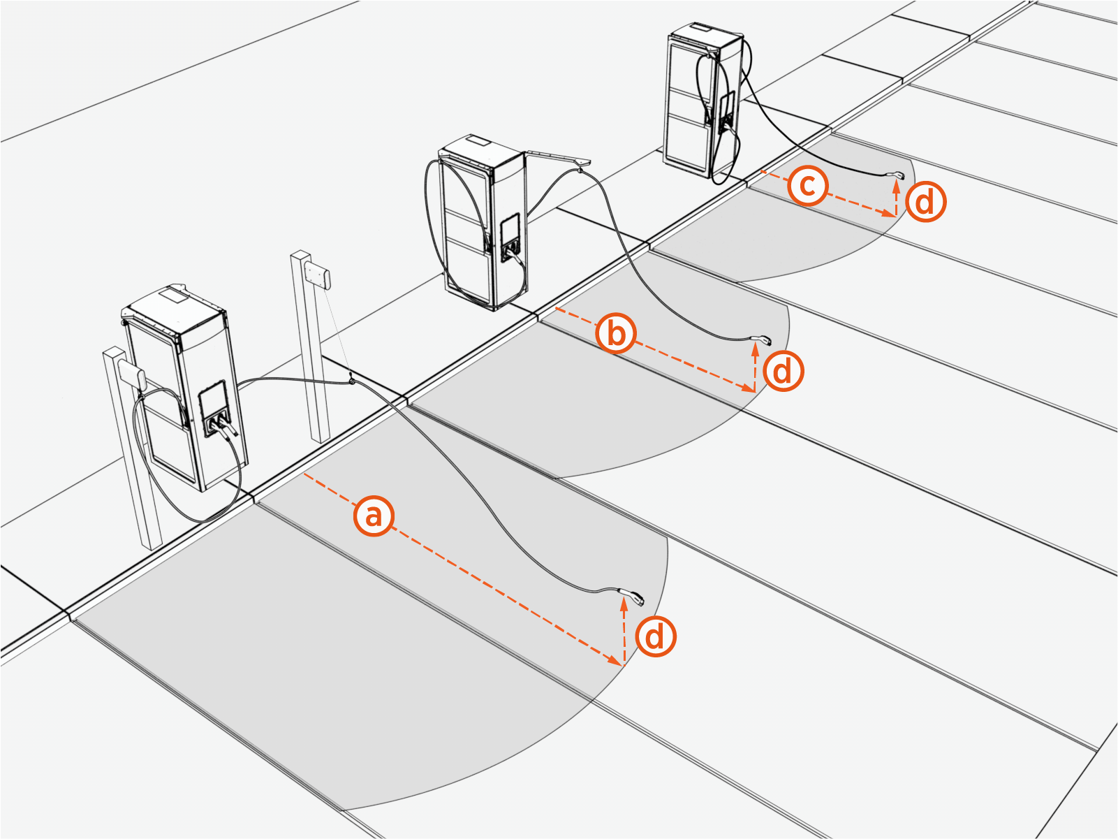 Cable Reach for fixed tetherpoint, swingarm, and Overhead CMK