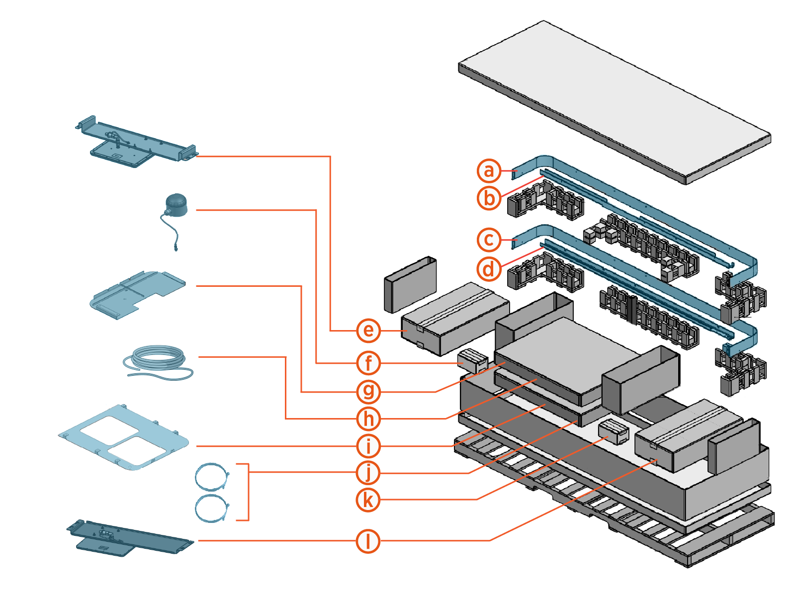 Labeled diagram of product, tools or parts.