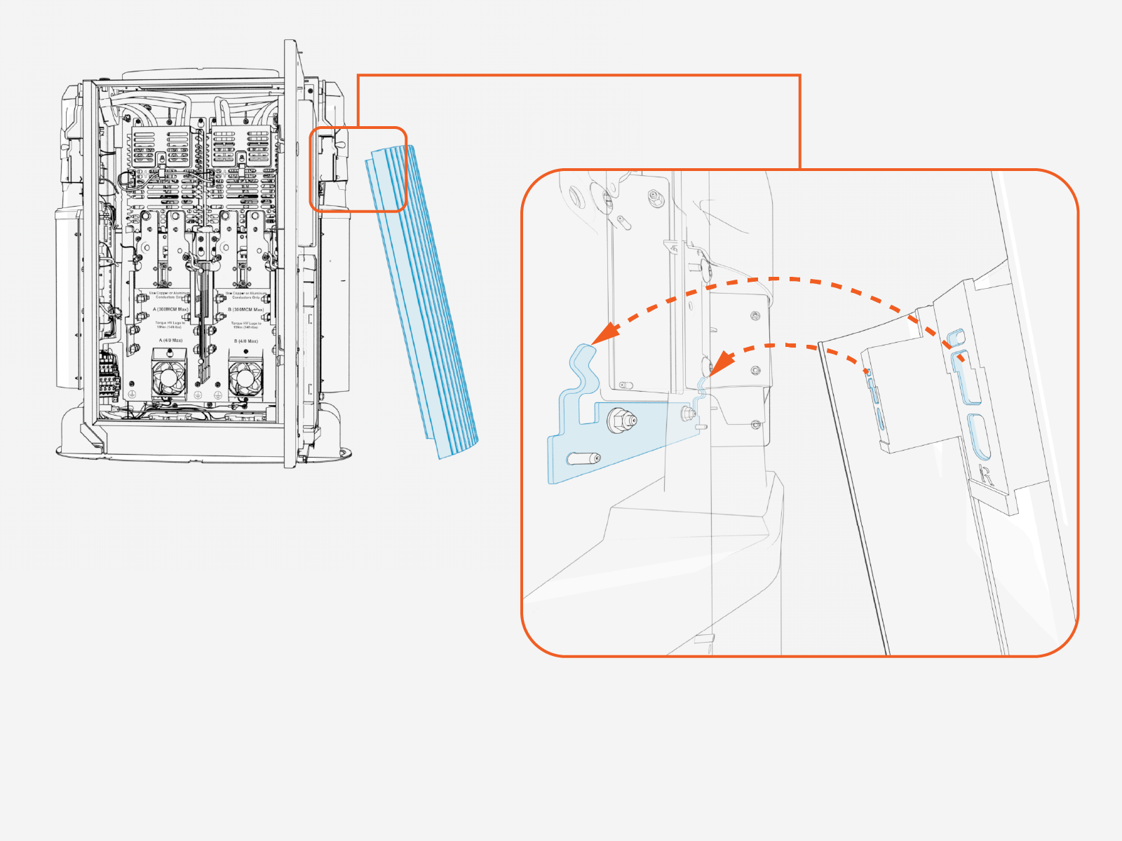 Technical illustration depicts the procedural step.