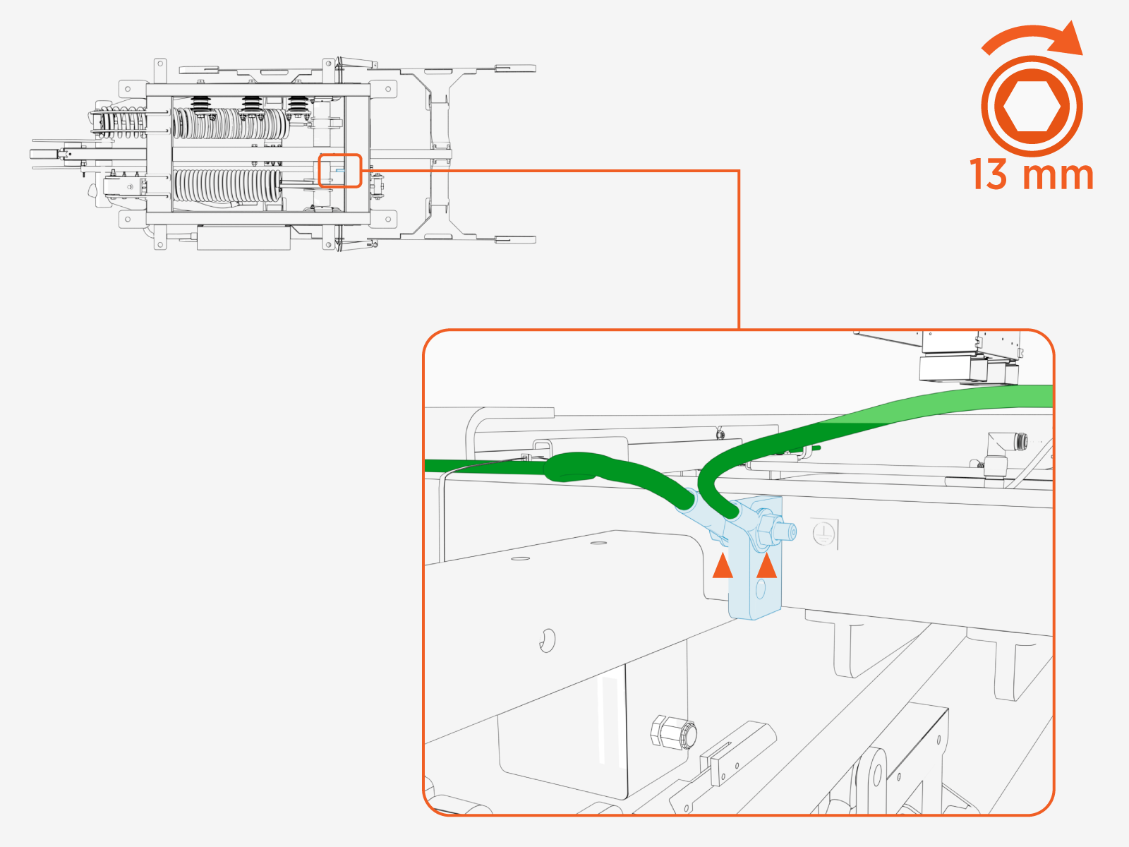 Technical illustration depicts the procedural step.