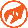 Orange and white icon that represents a tool or action.