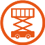 Orange and white icon that represents a tool or action.