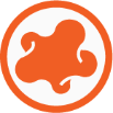 Orange and white icon that represents a tool or action.