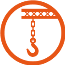 Orange and white icon that represents a tool or action.