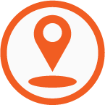 Orange and white icon that represents a tool or action.