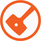 Orange and white icon that represents a tool or action.