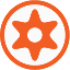 Orange and white icon that represents a tool or action.