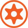 Orange and white icon that represents a tool or action.