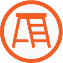 Orange and white icon that represents a tool or action.