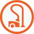 Orange and white icon that represents a tool or action.