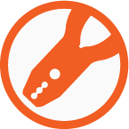 Orange and white icon that represents a tool or action.