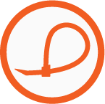 Orange and white icon that represents a tool or action.